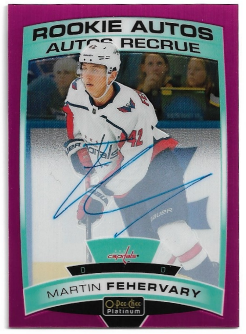 Rookie Auto Matte Pink MARTIN FEHÉRVÁRY 19-20 UD O-Pee-Chee OPC Platinum /99