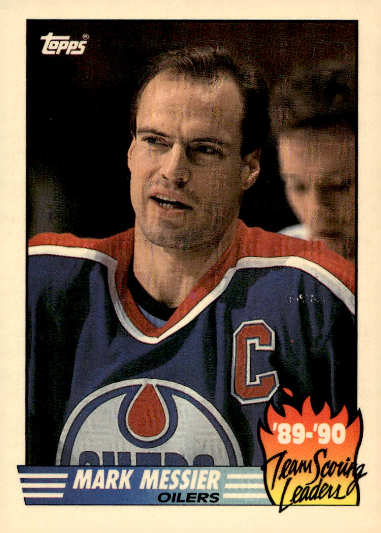 Team Scoring Leaders MARK MESSIER 90-91 Topps (trocha barvy na kartě)