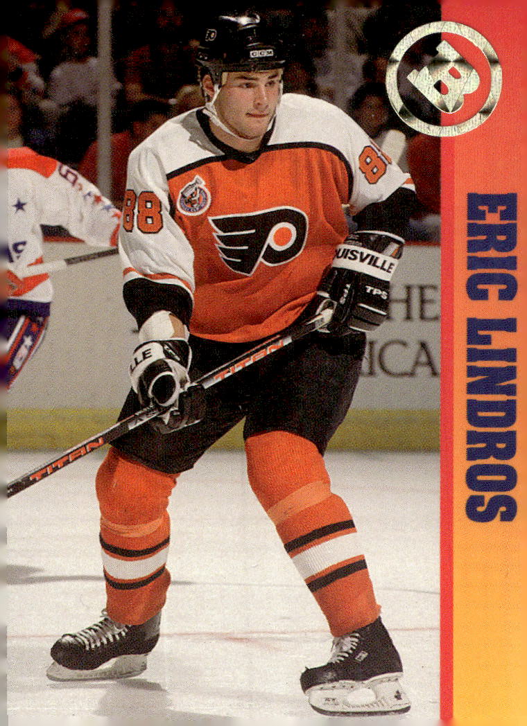Promo Card ERIC LINDROS 92-93 Ballstreet News (horší hrany - karta z archu časopisu viz popis)