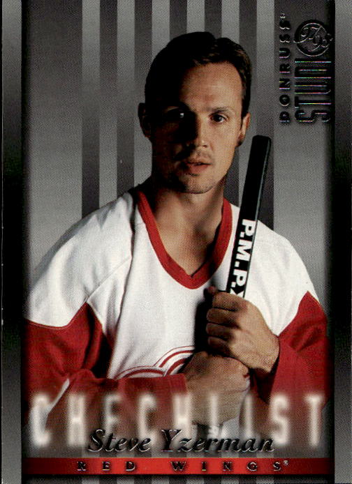 Checklist STEVE YZERMAN 97-98 Donruss Studio (horší levá hrana)