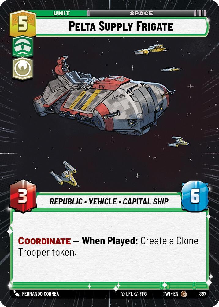 Hyperspace Foil - PELTA SUPPLY FRIGATE - Unlimited Twilight of the Republic