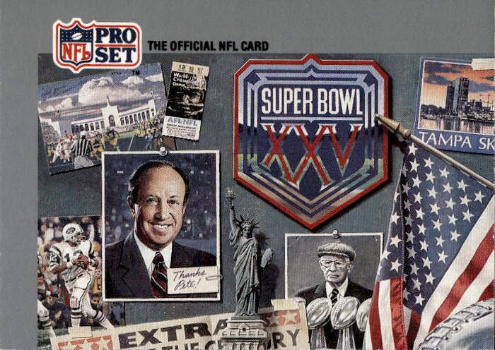 1 Puzzle Super Bowl XXV Program 1990 Pro Set Super Bowl XXV Silver Anniversary