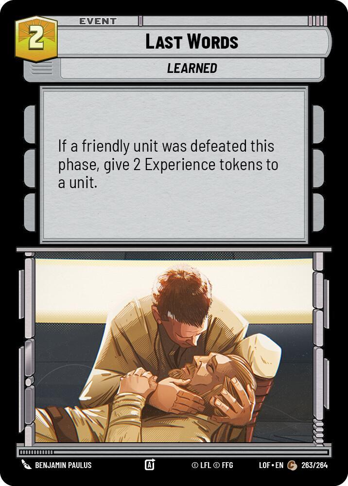 LAST WORDS - Unlimited Legends of the Force