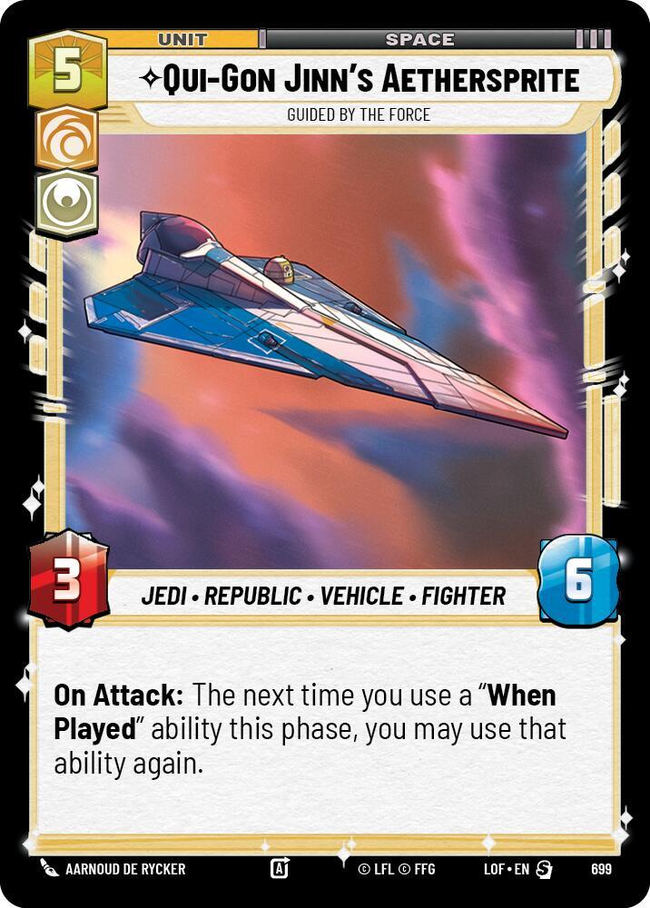 Foil - QUI-GON JINN'S AETHERSPRITE - Unlimited Legends of the Force