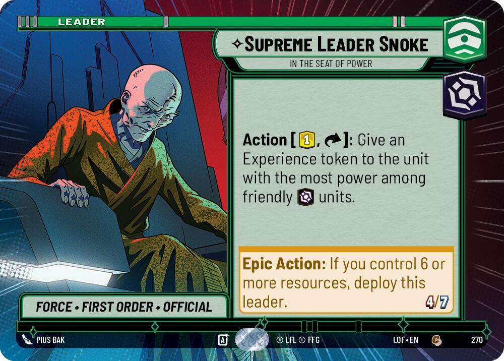 Hyperspace - Leader - SUPREME LEADER SNOKE - Unlimited Legends of the Force