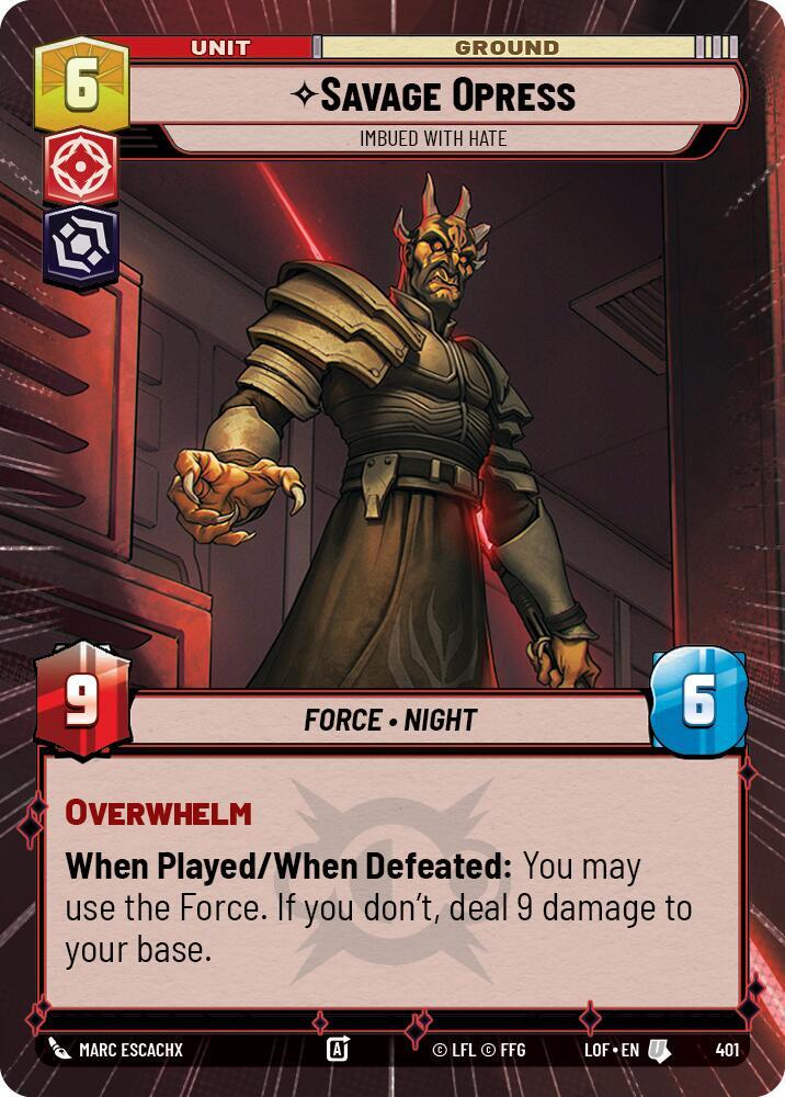 Hyperspace - SAVAGE OPRESS - Unlimited Legends of the Force