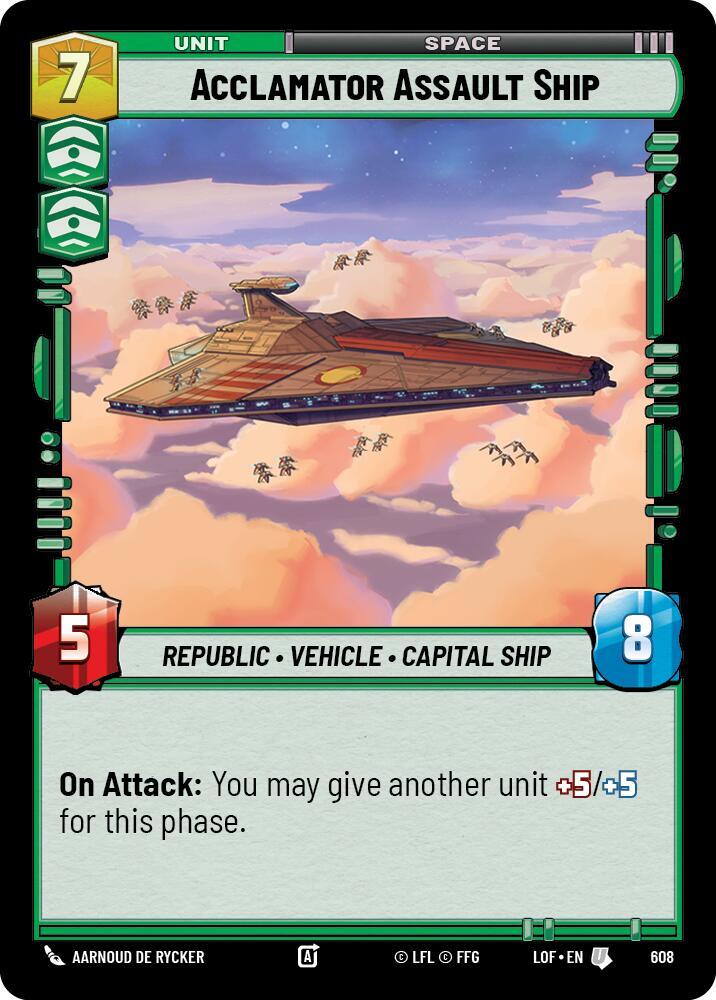 Foil - ACCLAMATOR ASSAULT SHIP - Unlimited Legends of the Force