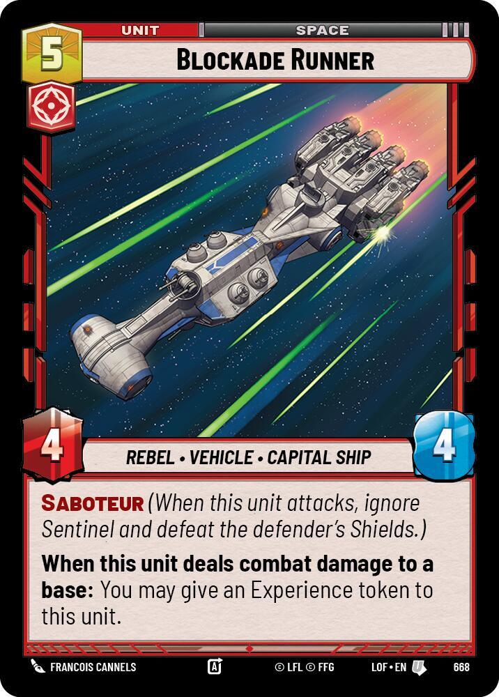 Foil - BLOCKADE RUNNER - Unlimited Legends of the Force