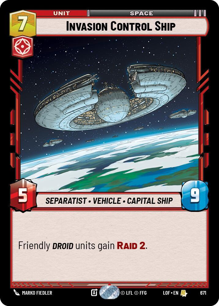 Foil - INVASION CONTROL SHIP - Unlimited Legends of the Force