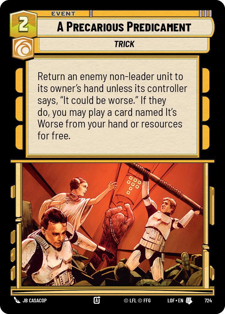 Foil - A PRECARIOUS PREDICAMENT - Unlimited Legends of the Force
