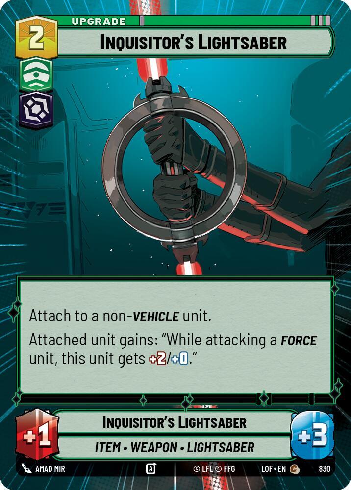 Hyperspace Foil - INQUISITOR'S LIGHTSABER - Unlimited Legends of the Force