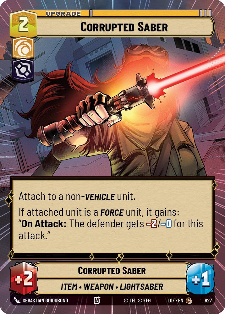Hyperspace Foil - CORRUPTED SABER - Unlimited Legends of the Force