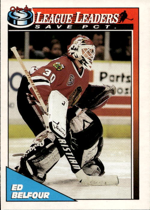 League Leaders ED BELFOUR 91-92 O-Pee-Chee